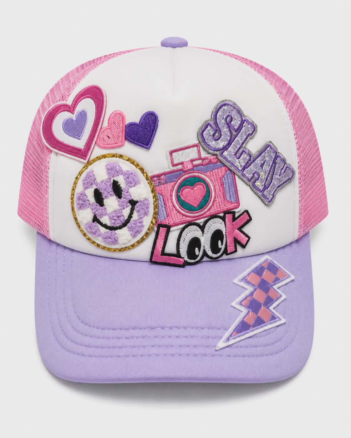 Slay Look Trucker Hat | Chenille & Embroidered Patch Hat