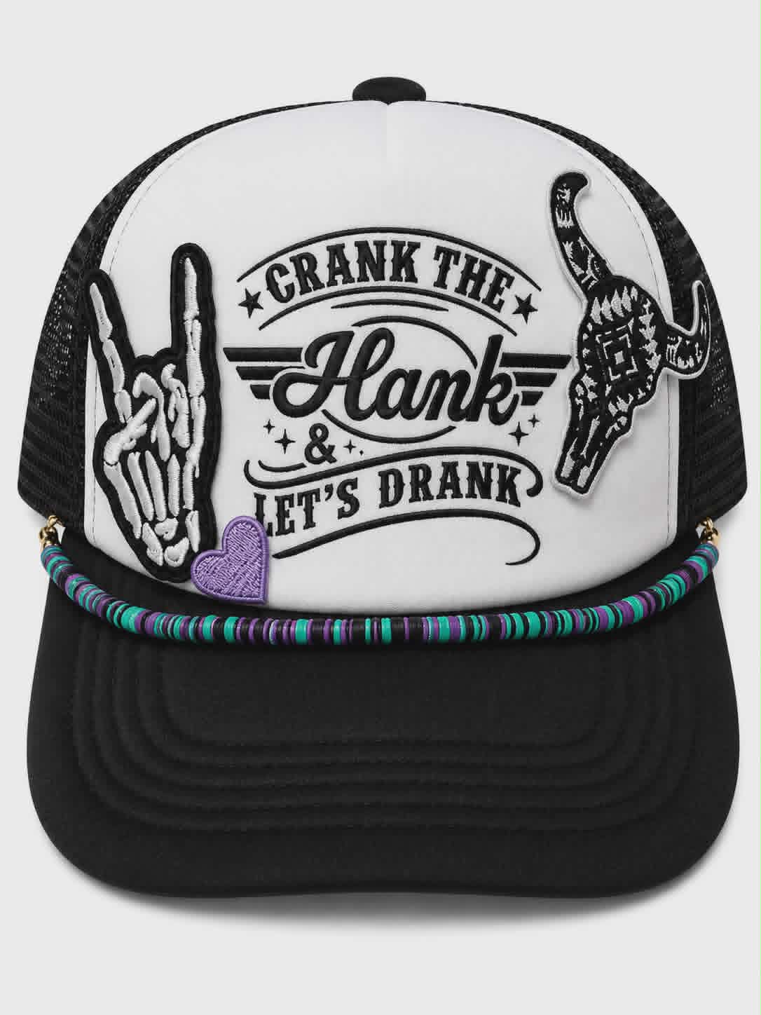 Crank the Hank & Let's Drank Trucker Hat | Funny Country Party Hat