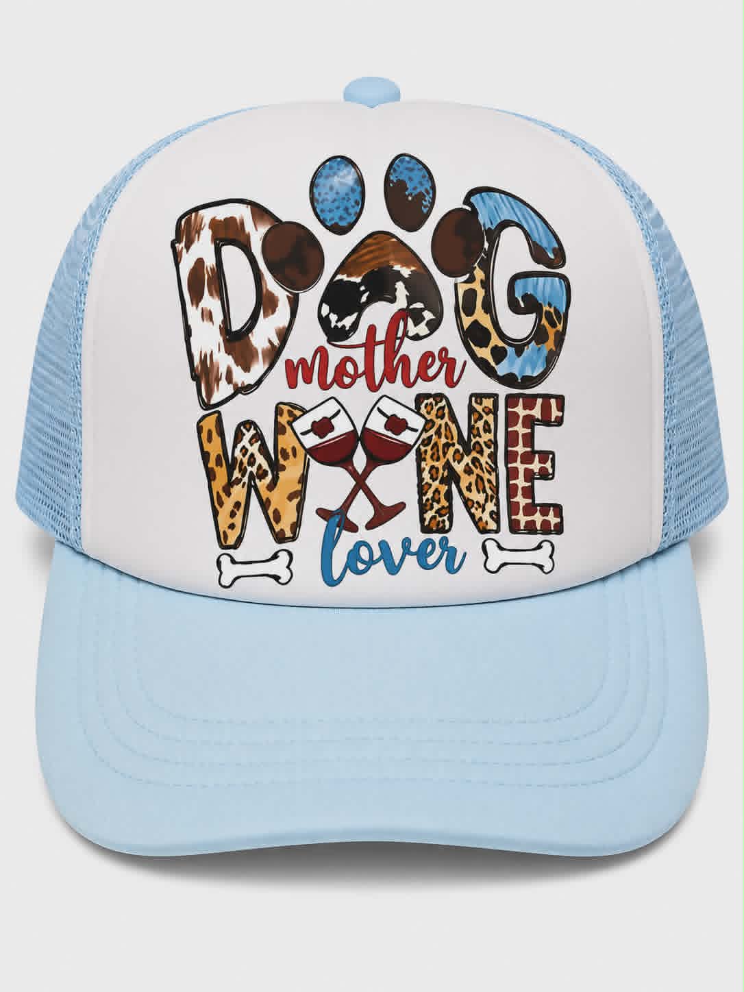 Dog Mother Wine Lover Trucker Hat | Funny Dog Mom Snapback