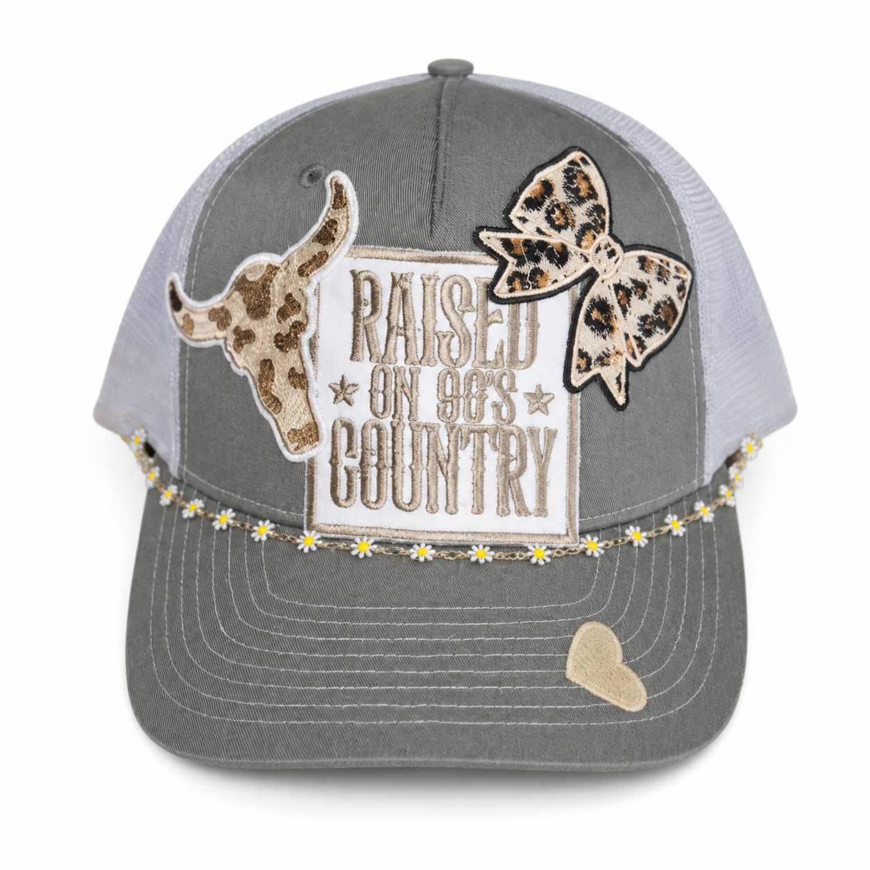 Raised on 90's Country Trucker Hat with Daisy Hat Chain