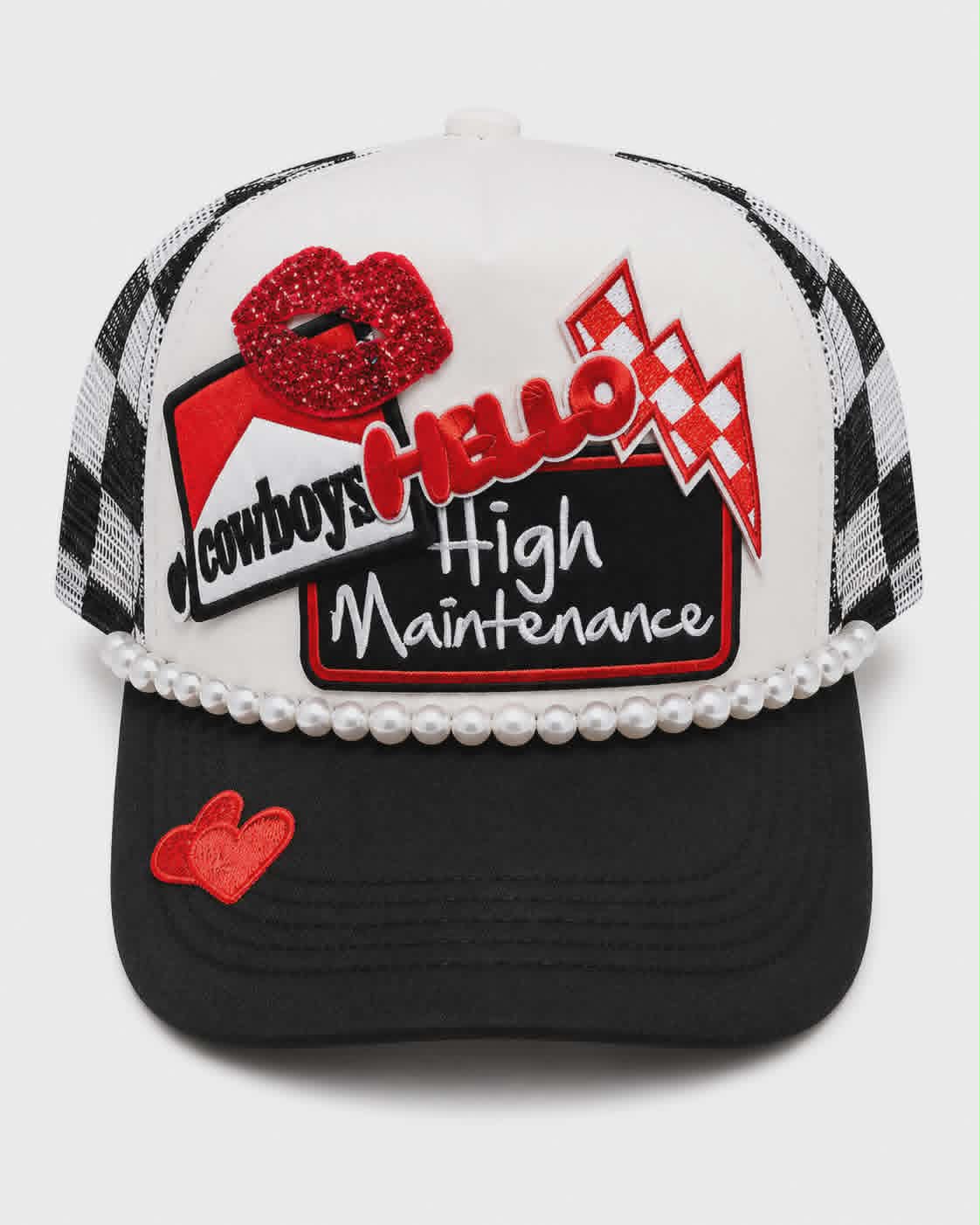 Hello Cowboys High Maintenance Trucker Hat | Glitter Western Boutique Hat