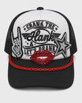Crank the Hank Trucker Hat | Sublimation Hat with Rhinestone & Embroidered Patches