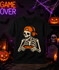 Youth & Toddler Skeleton Gamer Halloween Shirt | Spooky Gaming Graphic Tee | Cute Halloween Gamer Tee