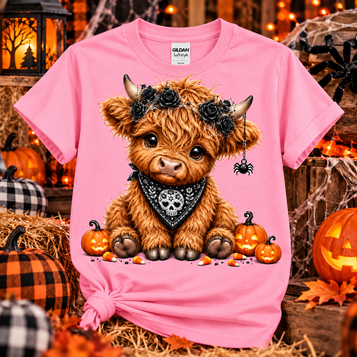 Spooky Little Highland Cow Tee