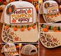 🎃🍂  Feelin’ Pumpkin Spicy — Leopard & Bling Fall Trucker Hat