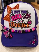 💜👻 I Put the BOO in Boujee — Purple Spooky Glam Trucker Hat