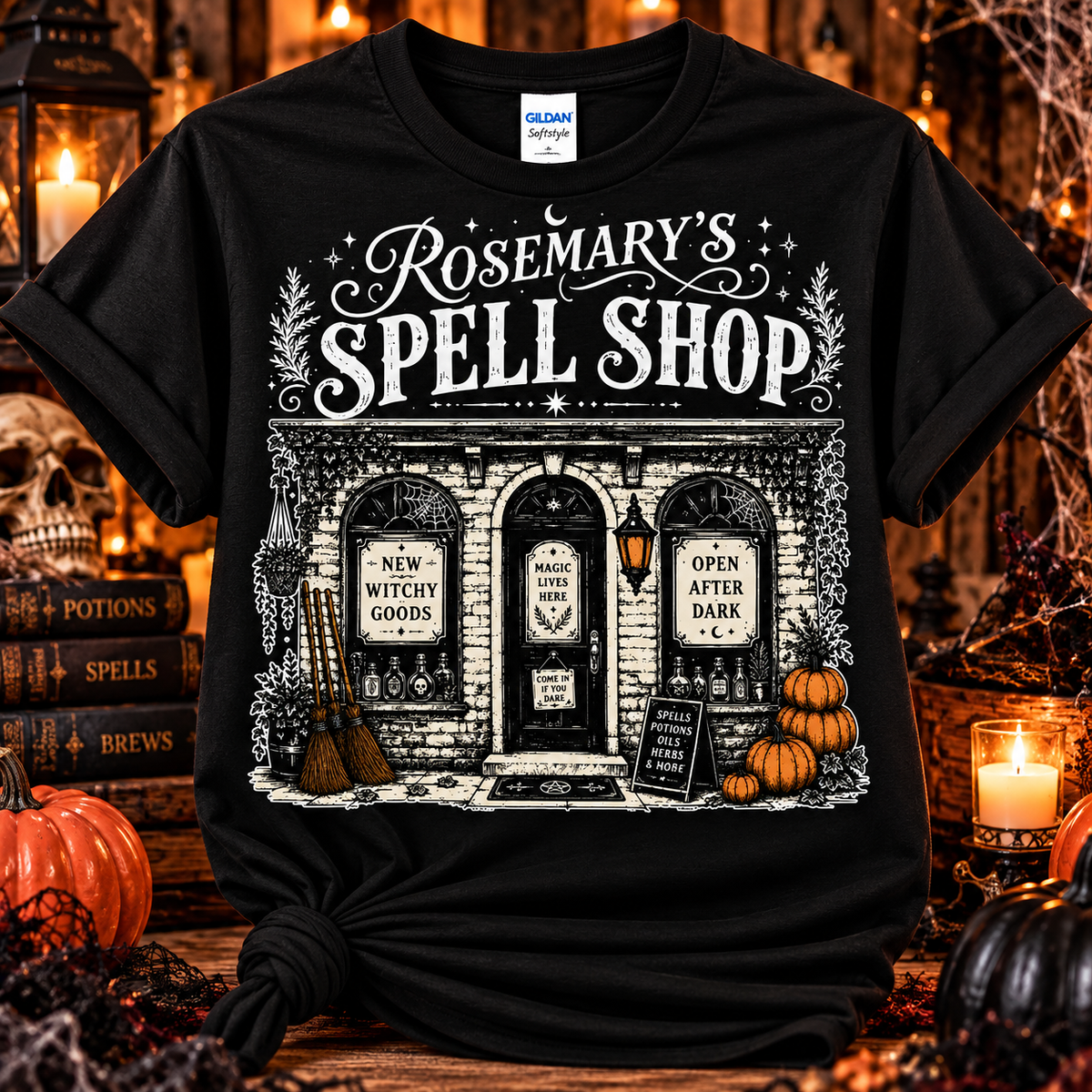 Rosemary’s Spell Shop – Witchy Halloween Tee