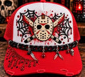 🔪Slasher Sweetheart — Red Horror Glam Trucker Hat