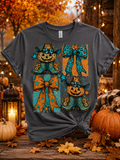 Western Pumpkin & Turquoise Bow Halloween Shirt | Cute Cowboy Fall Tee | Boho Western Autumn Shirt
