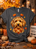 Pumpkin Pup Fall Shirt | Cute Goldendoodle Autumn Tee | Dog Lover Pumpkin Patch Shirt