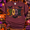 Spooky Patchwork Halloween Tee – Retro Boo Season Gildan Shirt