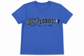 Peace Love Lobos Spirit Shirt | Youth & Adult Softstyle Tee | Lehman High School Game Day Shirt | School Spirit | Blue Leopard Fan Shirt