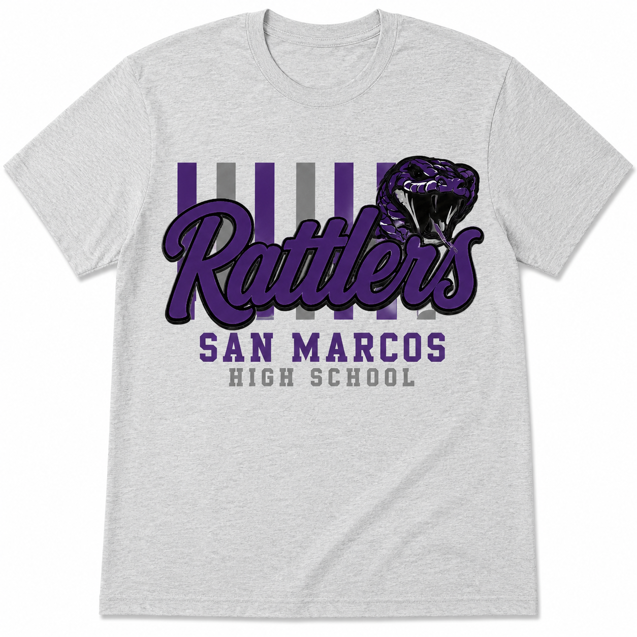 San Marcos Rattlers Spirit Shirt | Youth & Adult Softstyle Tee | Purple Game Day Shirt | San Marcos High School Fan Apparel