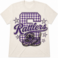 Vintage Gingham San Marcos Rattlers Spirit Shirt | Youth & Adult Softstyle Tee | Purple Game Day Shirt | San Marcos High School Spirit Wear