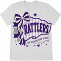 San Marcos High School Rattlers Bow Spirit Shirt | Purple Gingham Graphic Tee | Youth & Adult Softstyle Tee