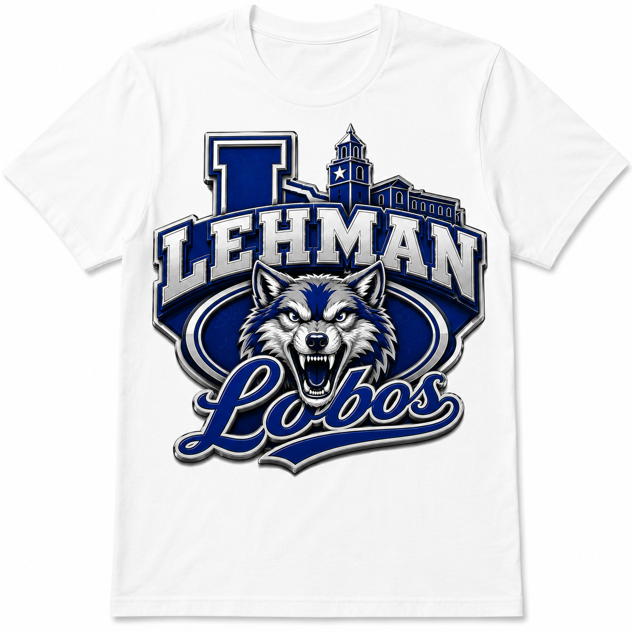 Lehman Lobos Spirit Shirt | Adult & Youth Softstyle T-Shirt | Blue & Silver Wolf Mascot Tee | School Pride | Game Day Shirt